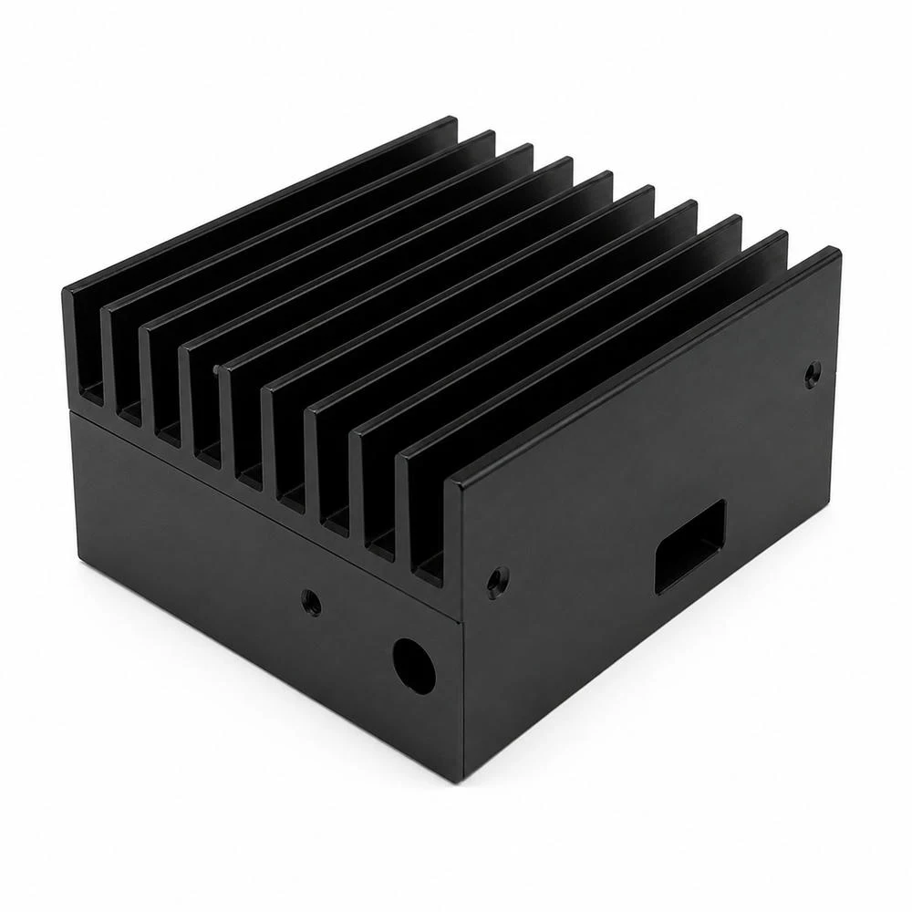 ID METAL CNC 히트싱크 흑색 아노다이징 핀 블록